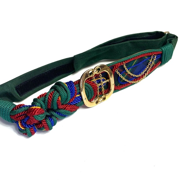 Vtg Carolyn Tanner Braided Rope & Chain Adjustable Belt - Picture 3 of 10